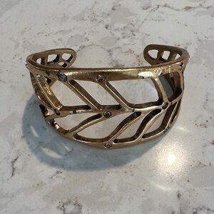 Gold Leaf Cutout Cuff Bracelet